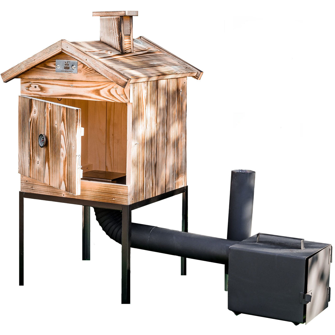 ADGO Modulare Smokerhouse 50cm, Holzräucherei aus Fichte, Holz Räucherei, Gartenräucherei, Tradition