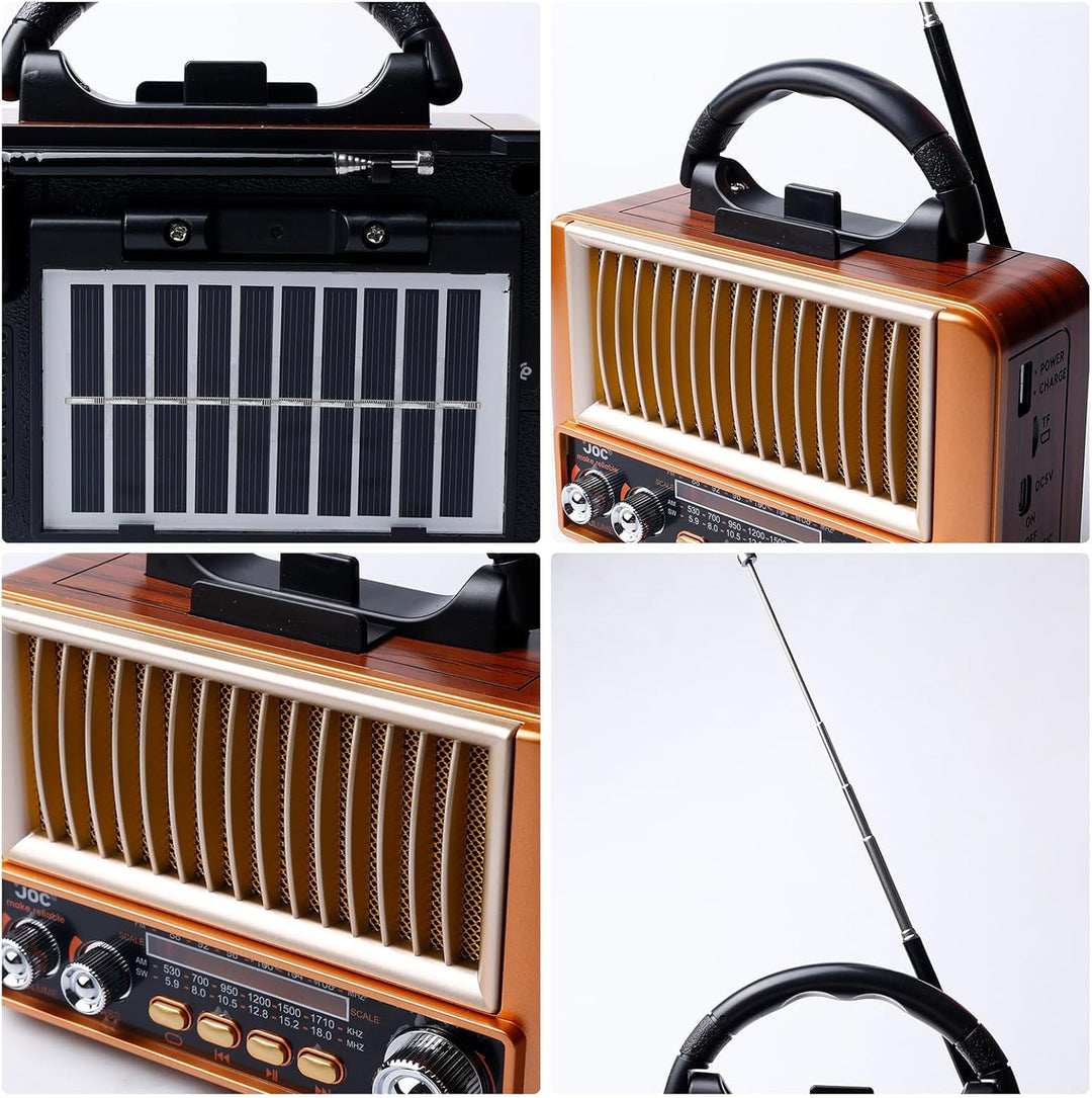PORFOYO AM/FM/SW Retro Radio mit Bluetooth, Küchenradio Nostalgie Radio Klein, Kofferradio Transisto