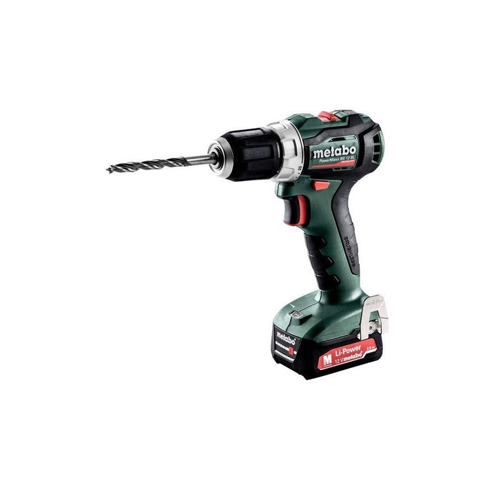 Metabo Akku-Bohrschrauber PowerMaxx BS 12 BL (601038500) 12V 2x Li-Ion; Ladegerät SC 30; metaBOX 118