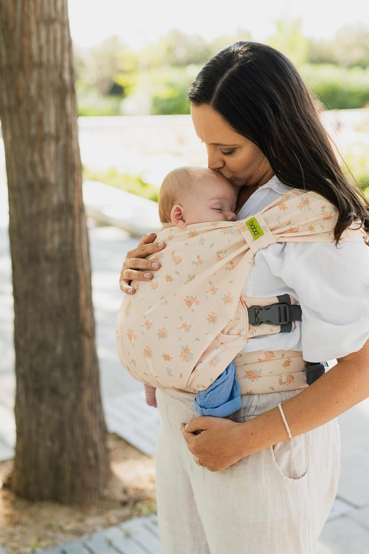 Boba Bliss Babytrage Neugeborene ab Geburt bis 15 kg - 2-in-1 Baby Carrier &amp; Baby Tragetuch Ohne Bin