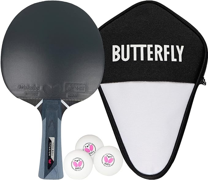 Butterfly® Timo Boll Titanium Tischtennisschläger | mit Carbon Lage | ITTF zertifizierter Wakaba Bel