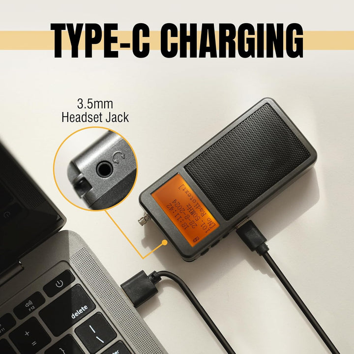 Raddy RF205 Tragbares FM Radio, Taschen-Mini-Radio mit BT 5,3 Verbindung, FM-zu-BT-Signalausgang, MP