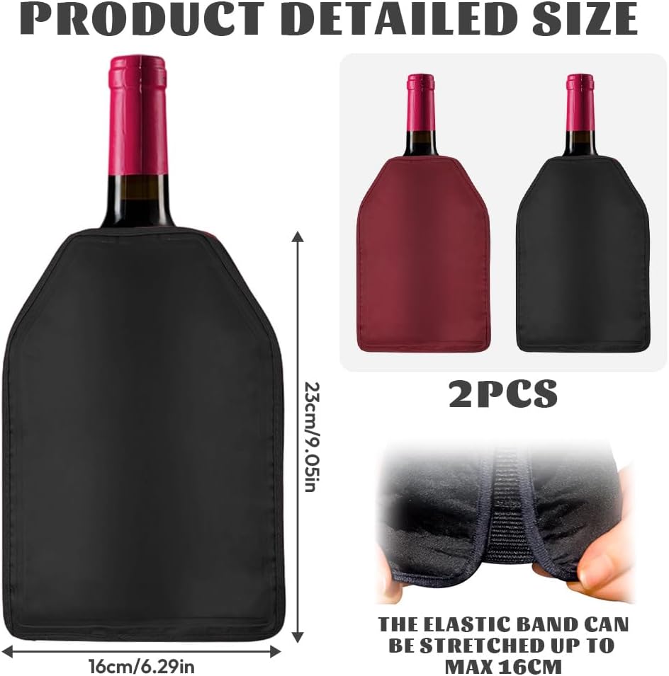 2er Set WeinküHler Manschette Wasserabweisende Nylon - Weinkühlerhülle FüR Wein Wiederverwendbarer F