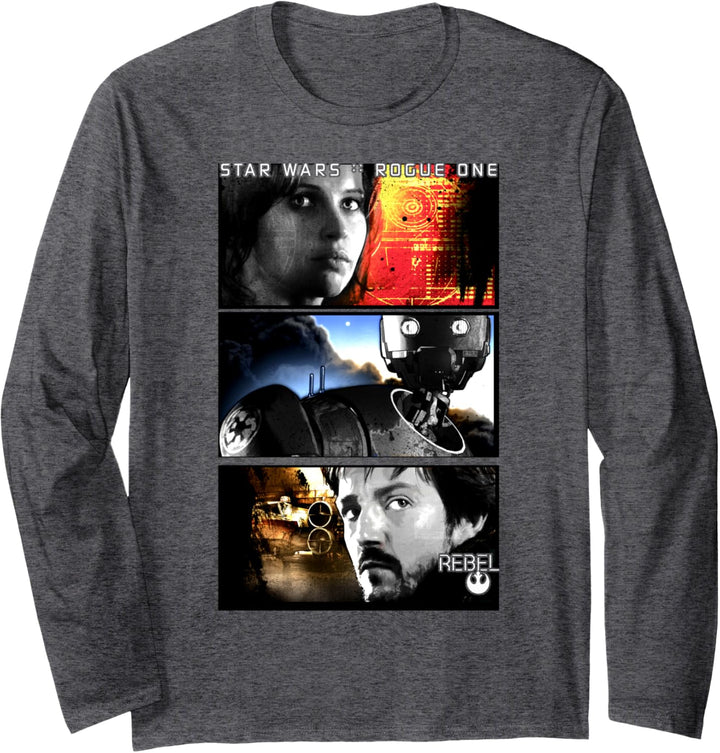 Star Wars Rogue One Rebel Hero Panels Langarmshirt