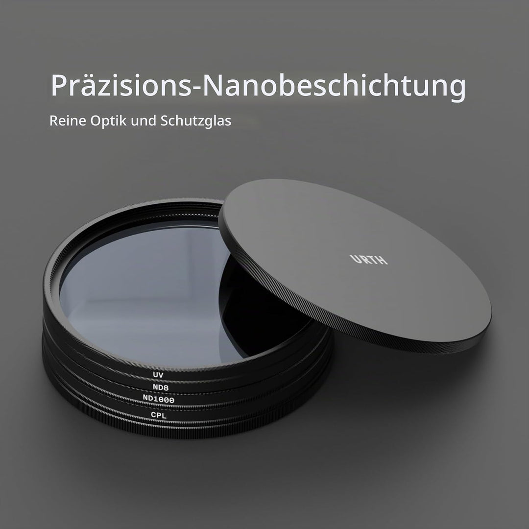 Urth 43 mm UV, Polfilter (CPL), ND8, ND1000 Filter Kit (Plus+) 43mm Reinschrauben, 43mm Reinschraube