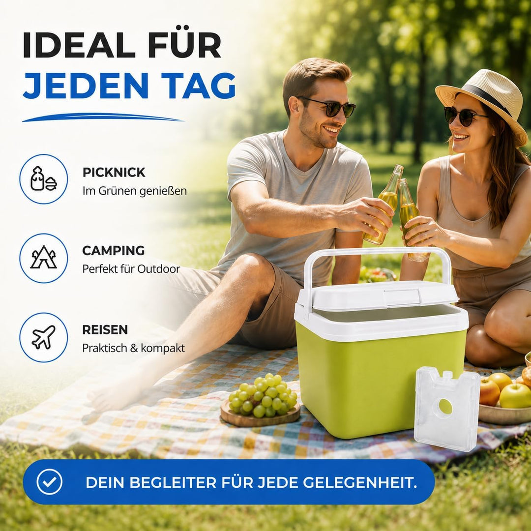 Premium Kühlbox 15L mit mobilem Kühlakku & Kühlelement – Maximale Kühlleistung & Lange Frische - Küh