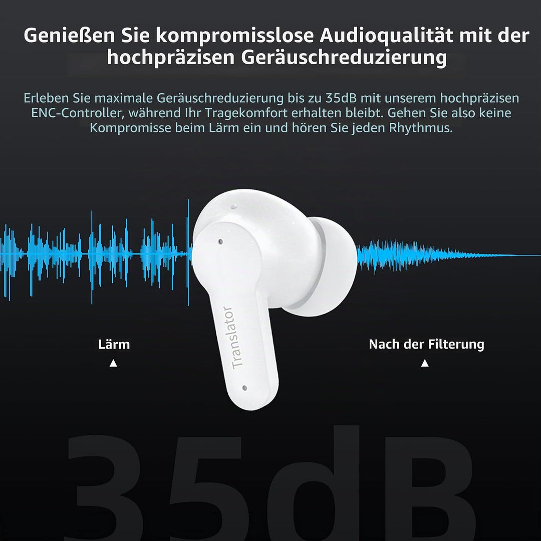 ANFIER M3 Offline-KI-Übersetzer-Ohrhörer unterstützen 144 Sprachen und Akzentübersetzung, Zwei-Wege-