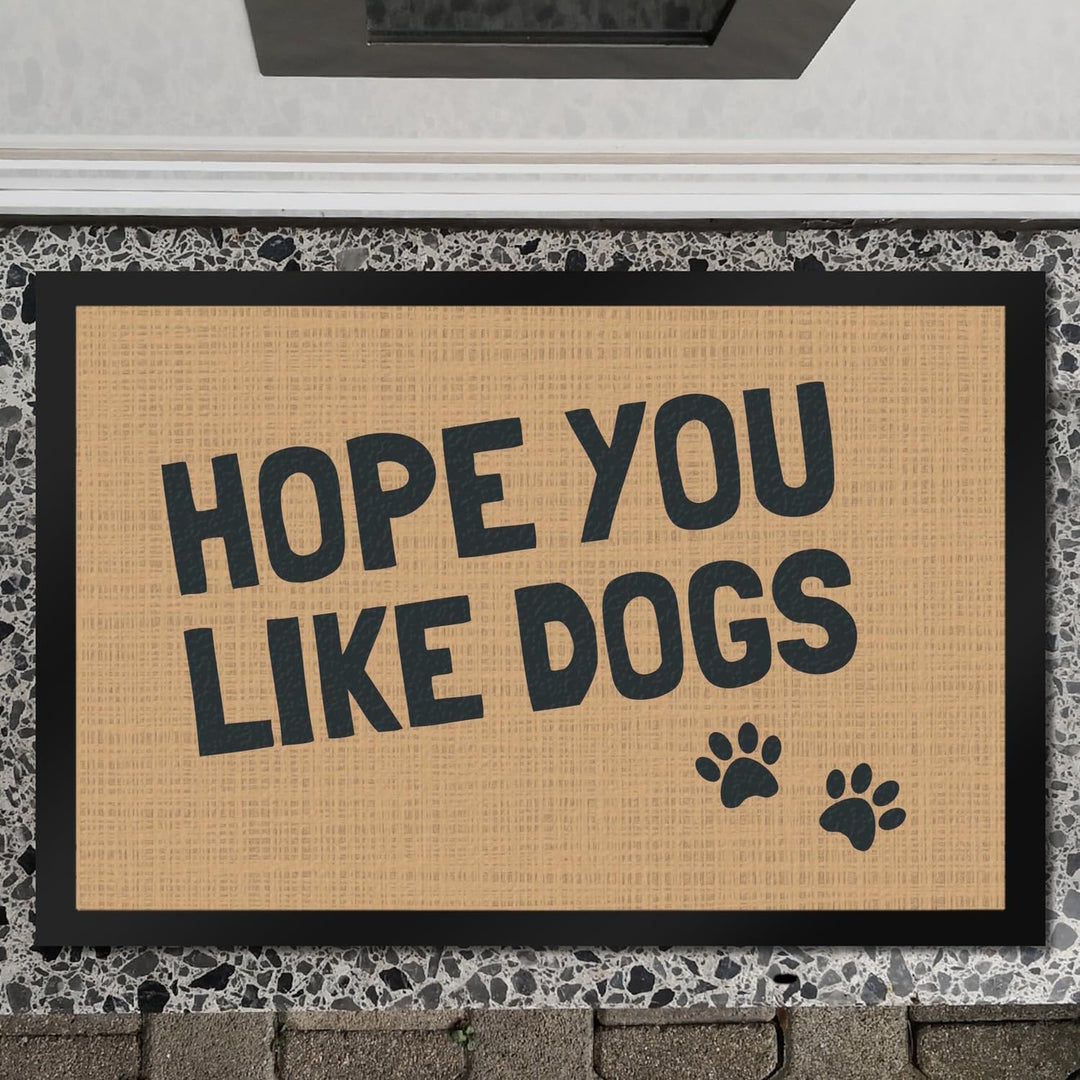trendaffe Fussmatte Hope You Like Dogs mit Pfotenabdruck - Türmatte Hund Haustier 50 x 75 cm (Rechte
