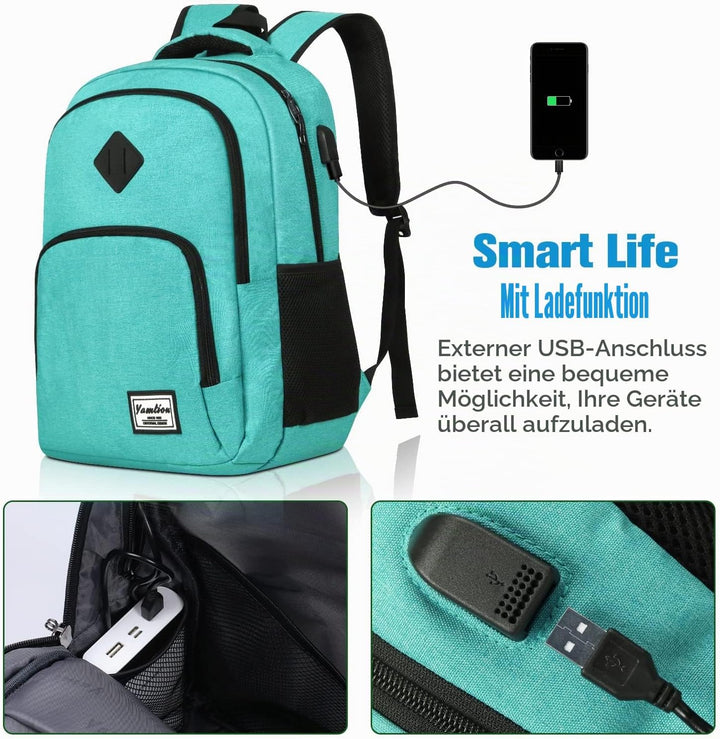 YAMTION Rucksack Schule,Schulrucksack Mädchen und Jungen Schultasche schulranze für Reisen Studium S
