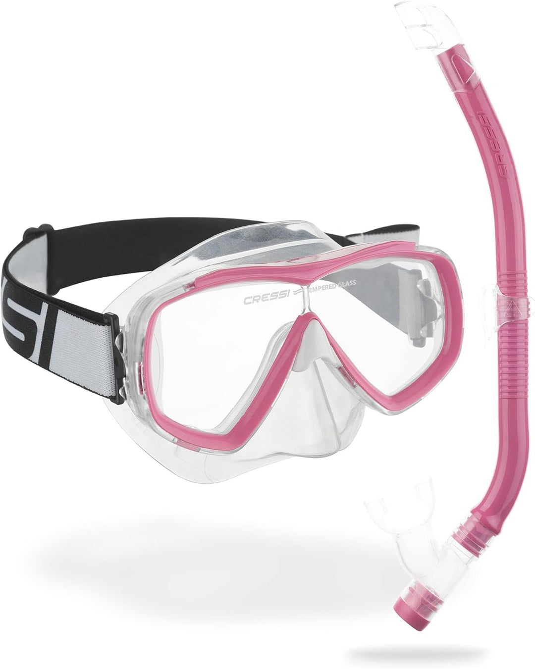 Cressi Estrella Jr - Maske zum Tauchen und Schnorcheln Transparent/Rosa Maske + Schnorchel, Transpar