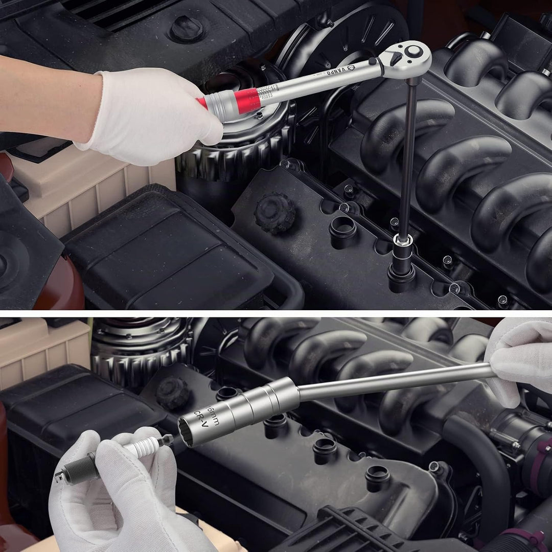 VANPO Drehmomentschlüssel 3/8 Zoll, 5-60Nm Drehmomentschlüssel Motorrad &amp; Auto Set, ± 3% Fehlergenau