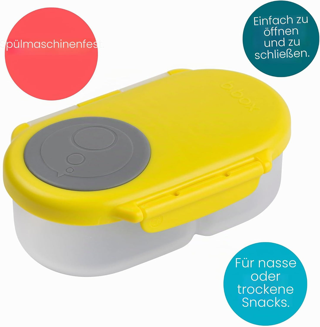 b.box - Frischhaltedose mit zwei versiegelten Fächern und Silikonmaterial, wiederverwendbare Snackbo