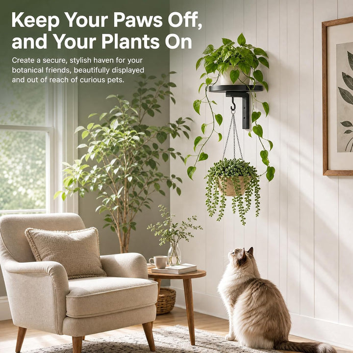 Wandbehang Pflanzenständer, 2 Stück Blumenständer Wandmontage Set Pflanzenregal aus Metall mit Haken