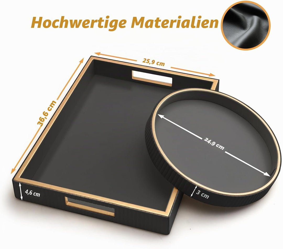 SANZIE Ledertablett, Schreibtisch-Aufbewahrung, Organizer, Premium-Serviertablett, dekoratives Table