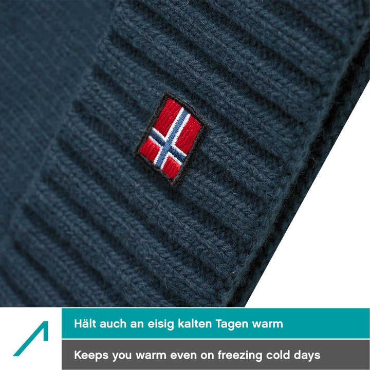 ACE Norway Winter-Mütze - Strick-Mütze aus Schaf-Wolle für Erwachsene - Woll-Beanie für Damen & Herr