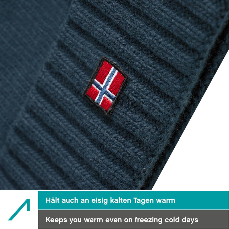 ACE Norway Winter-Mütze - Strick-Mütze aus Schaf-Wolle für Erwachsene - Woll-Beanie für Damen & Herr