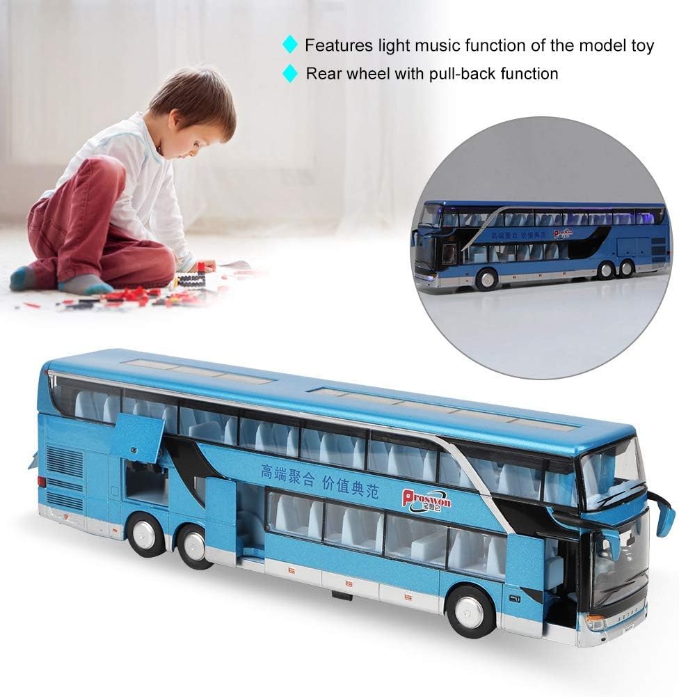 Zerodis Legierung Doppeldecker Bus Modell Spielzeug Elektro 1:50 Pull Back Autos Baufahrzeuge Mini M