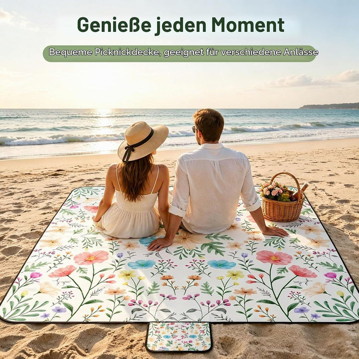 Picknickdecke 200x200 cm, Extra grosse Picknickmatte Wasserdicht Strandmatte Maschinenwaschbar Picni