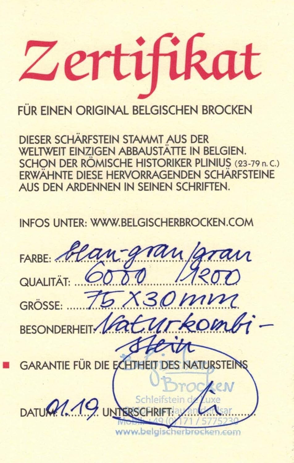 TECO-GMIO Neu Schleifstein Set Belgischer Brocken blau und Pyrenäen Stein, 75x30x20 mm Messer-Schärf