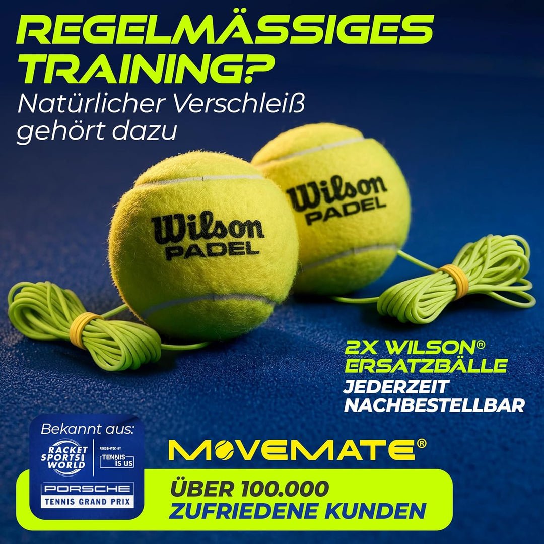 MOVEMATE Padel-Trainer Set mit Wilson® Padelball | innovatives Ballspiel für Draussen, im Garten, im