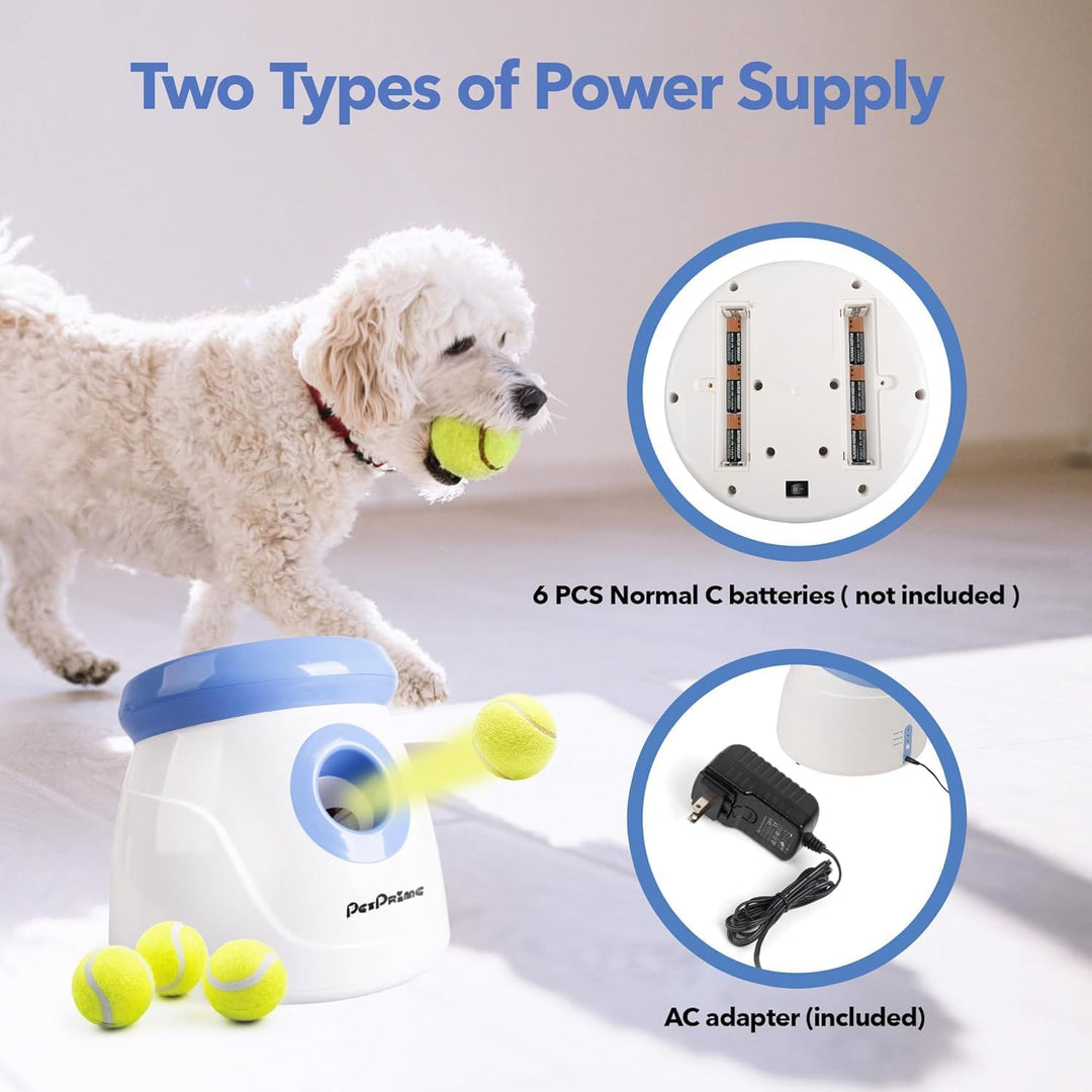 Pet Prime Automatischer Ballwerfer, Hunde Ball Interaktive Ballwurfmaschine, 3 Tennisbälle Inkl, Int