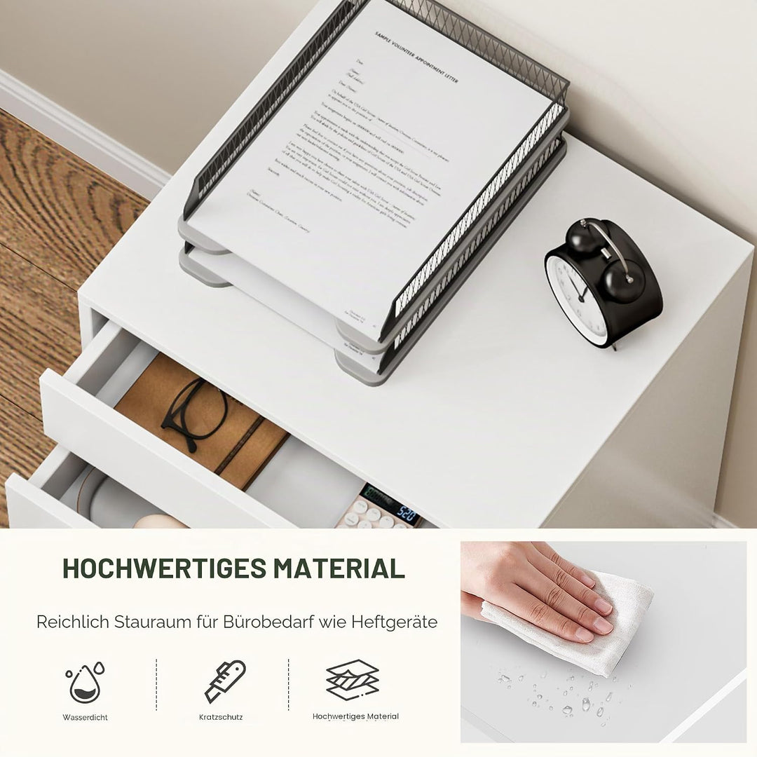 sogesfurniture Rollcontainer, Aktenschrank mit 5 Schubladen, Büroschrank, Schubladenschrank, Kommode