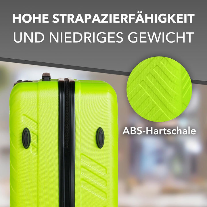 Xonic Design Reisekoffer - ABS Hartschalen Koffer mit 360° Leichtlauf-Rollen - hochwertiger Trolley