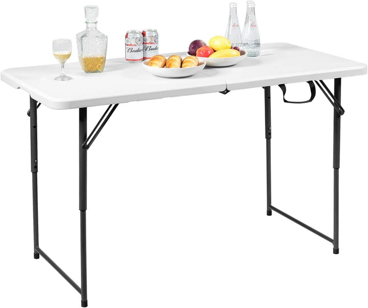 RELAX4LIFE Klapptisch mit Tragegriff, Falttisch, Campingtisch kalppbar, Gartentisch belastbar bis 15