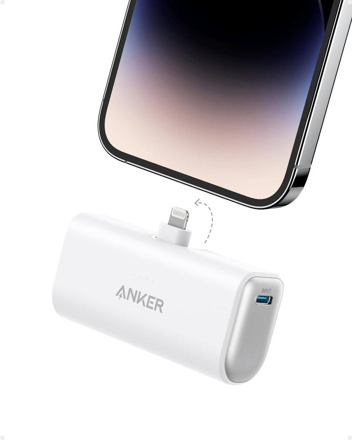 Anker 621 Powerbank mit integriertem Lightning-Stecker, 5.000 mAh MFi-zertifizierter 12W externer Ha