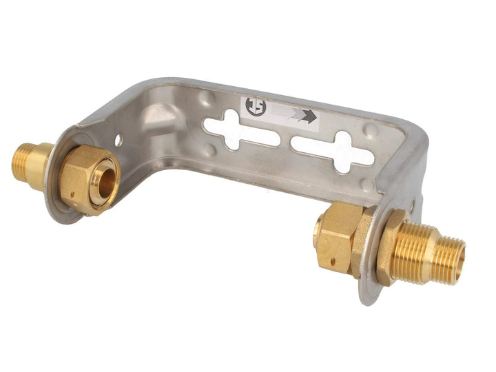 JS Wasserzähler-Bügel für Einstrahlzähler mit Baulänge 110 mm - nicht verstellbar - Edelstahl