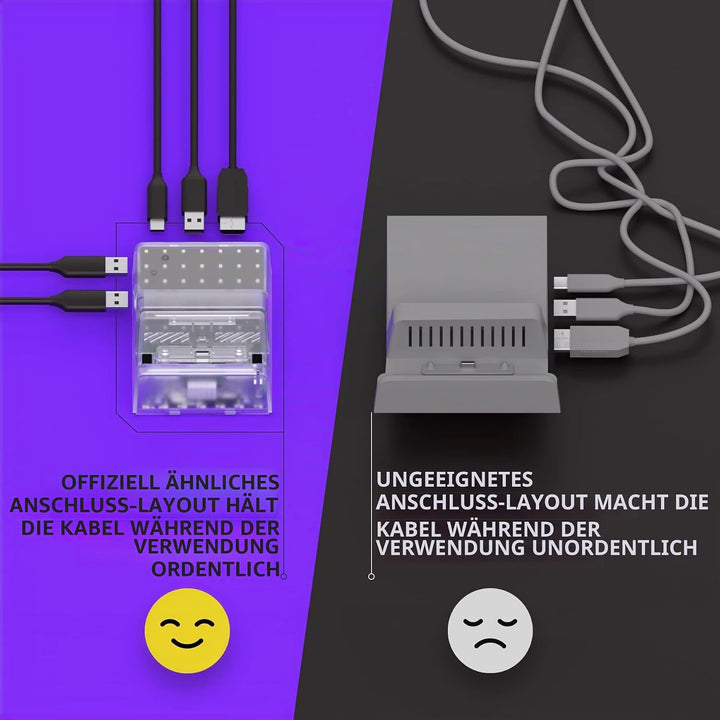eXtremeRate AiryDocky LED Version DIY-Ersatz Gehäuse Case für Nintendo Switch/Switch OLED Dock, Re-D