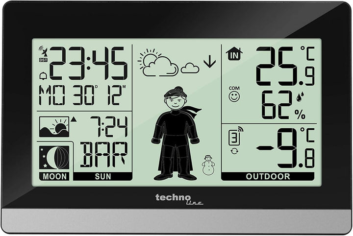 WS9612 Funkwetterstation mit Schutzhülle für den mit Aussensender Bundle mit Wetterschutz, Bundle mi