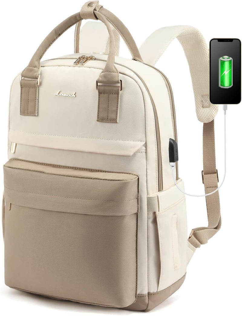 LOVEVOOK Rucksack Damen, 15,6 Zoll Laptop Schulrucksack Mädchen Teenager mit Laptopfach, Wasserdicht