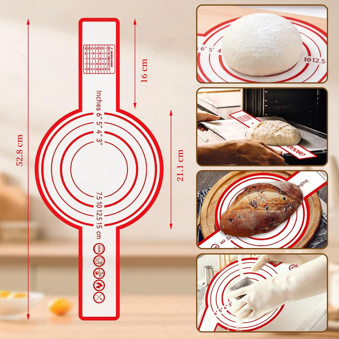 Gärkörbchen Sauerteig Starter Set, 700ml Sauerteig Glas, Gärkorb rund 25cm & Liner – Komplettes Brot