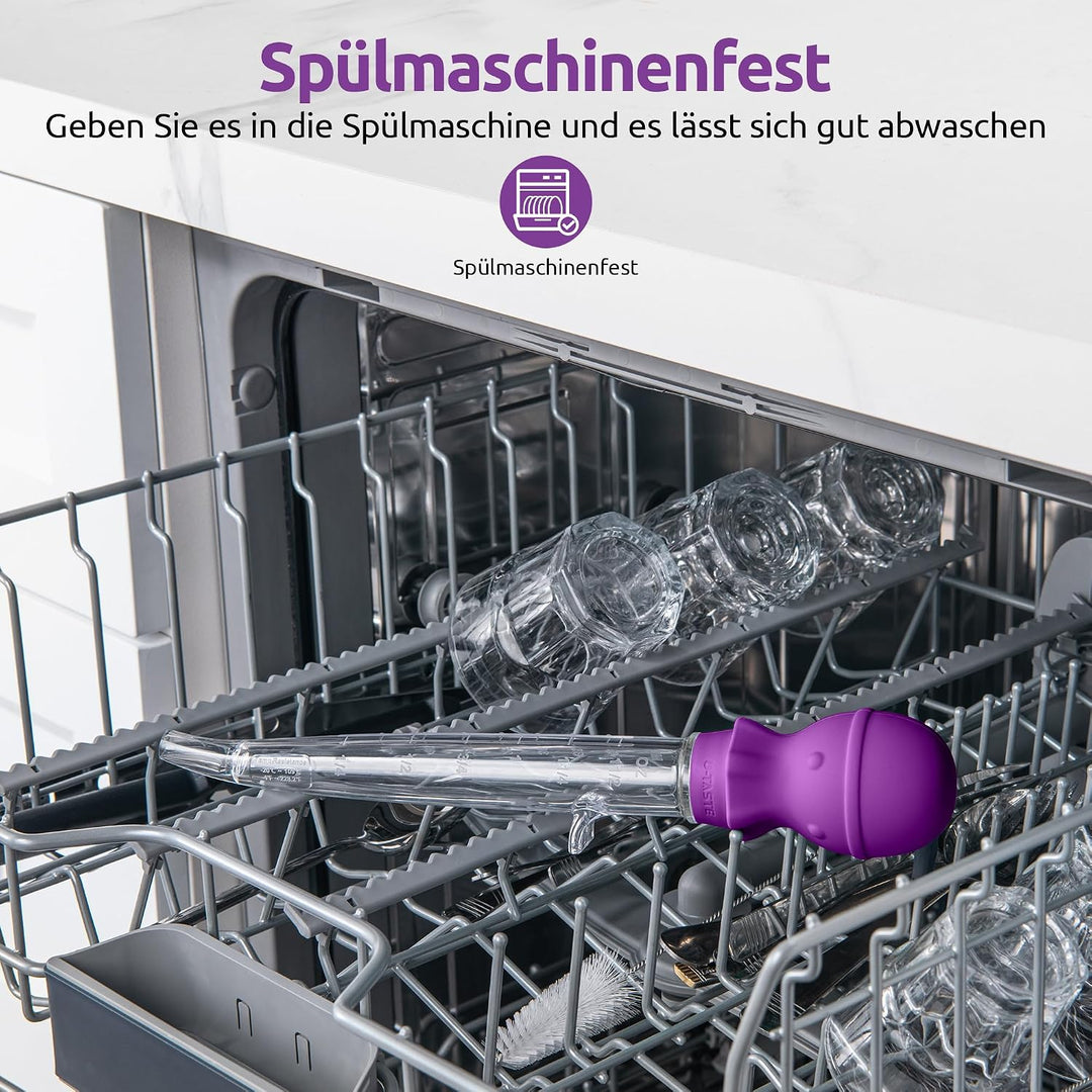 U-Taste 109℃ Hitzebeständige Grosse Abgewinkelte Bratenspritze Tritan Putenfleisch-Fettpipette mit S