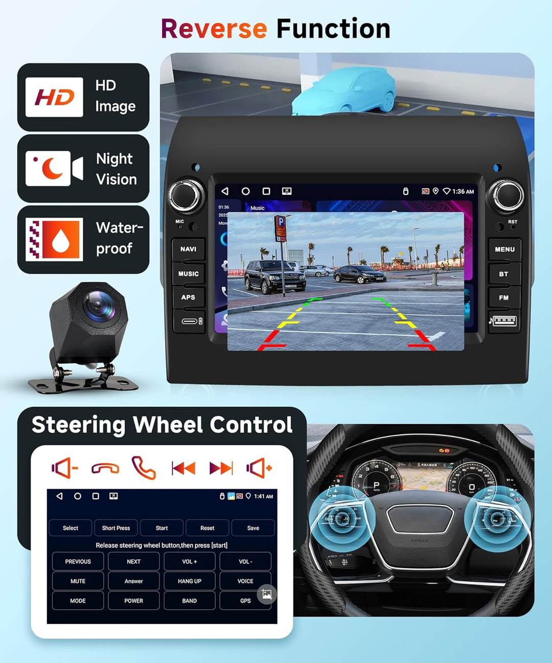 【4+64G】 Hodozzy Carplay Bildschirm für FIAT Ducato/Citroen Jumper/Peugeot Boxer 2008-2015 mit USB/US
