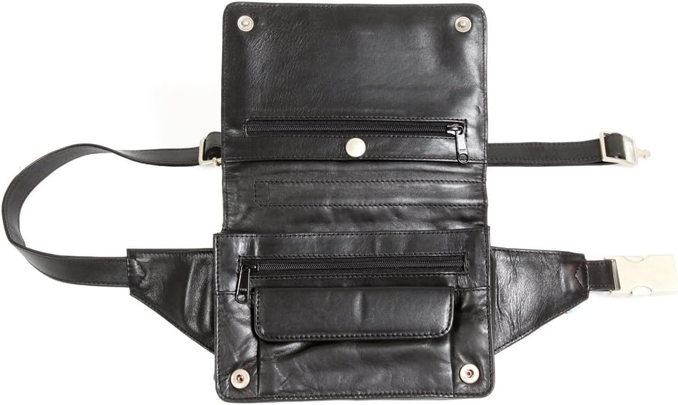 LEAS Gürteltasche mit Volllederausstattung Echt-Leder, schwarz Travel-Line