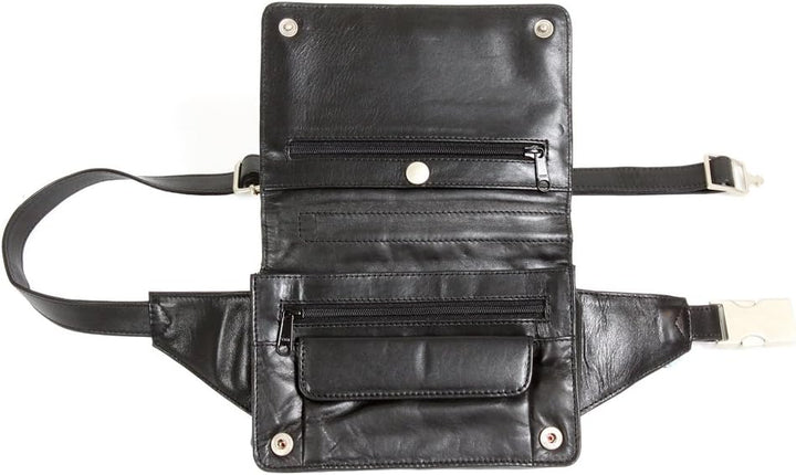 LEAS Gürteltasche mit Volllederausstattung Echt-Leder, schwarz Travel-Line