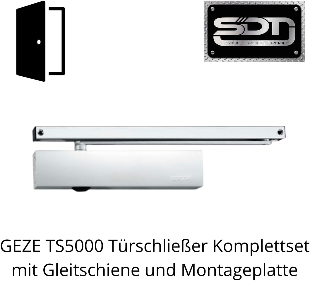 Geze GEZE Türschliesser TS 5000 Komplettset mit Gleitschiene und Montageplatte Grösse EN2-6 mit Öffn