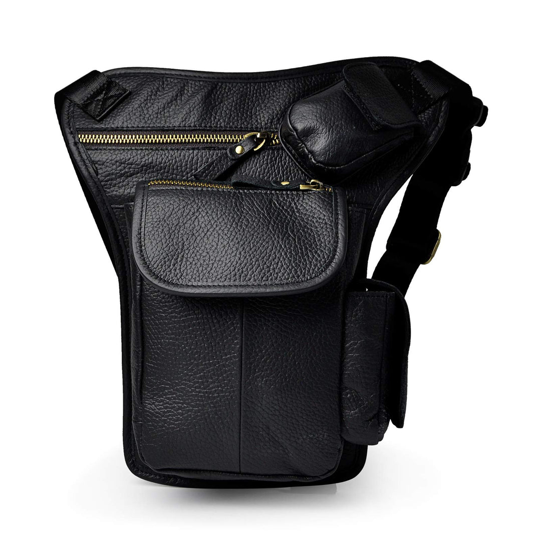 Le'aokuu Herren Echtes Leder Tasche Beinbeutel Beintasche Aussenbeintasche Hüfttasche Drop Leg Thigh