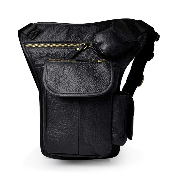 Le'aokuu Herren Echtes Leder Tasche Beinbeutel Beintasche Aussenbeintasche Hüfttasche Drop Leg Thigh