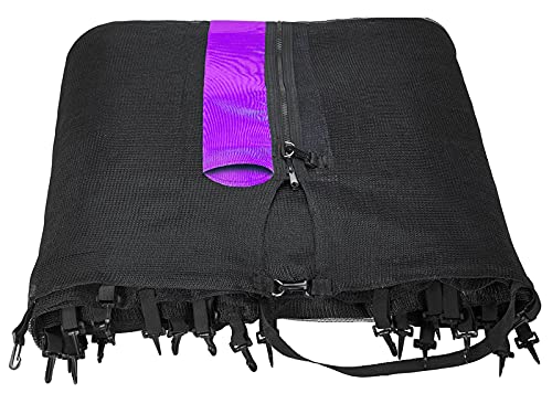 Trampolin Sicherheitsnetz Ersatznetz (für Trampolingestell 366cm mit 6 Stangen, Schwarz/Lila) 366 /