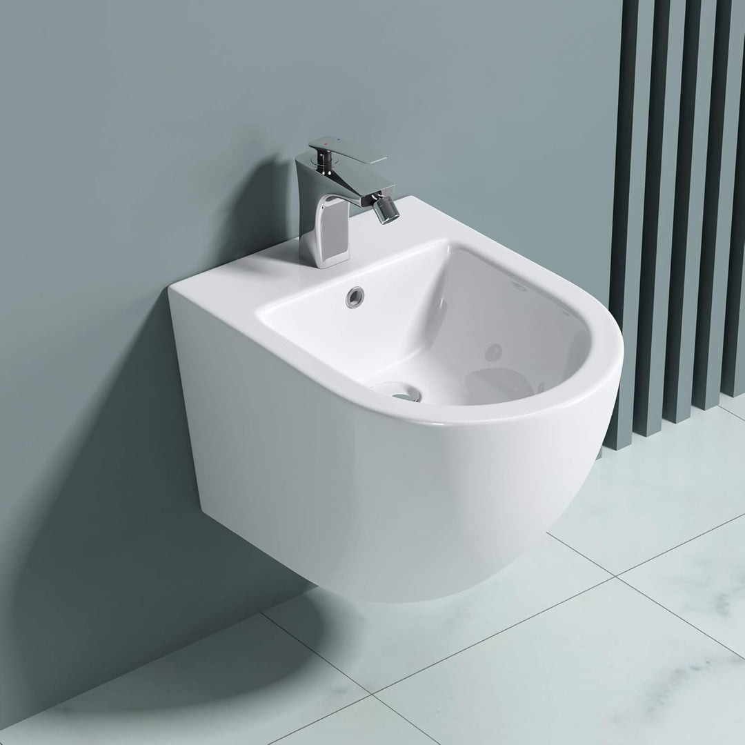 doporro WC-Bidet Düren179 Weiss 48,5x36x33 cm aus Keramik Wand-Bidet mit Überlauf Weiss | Düren179,