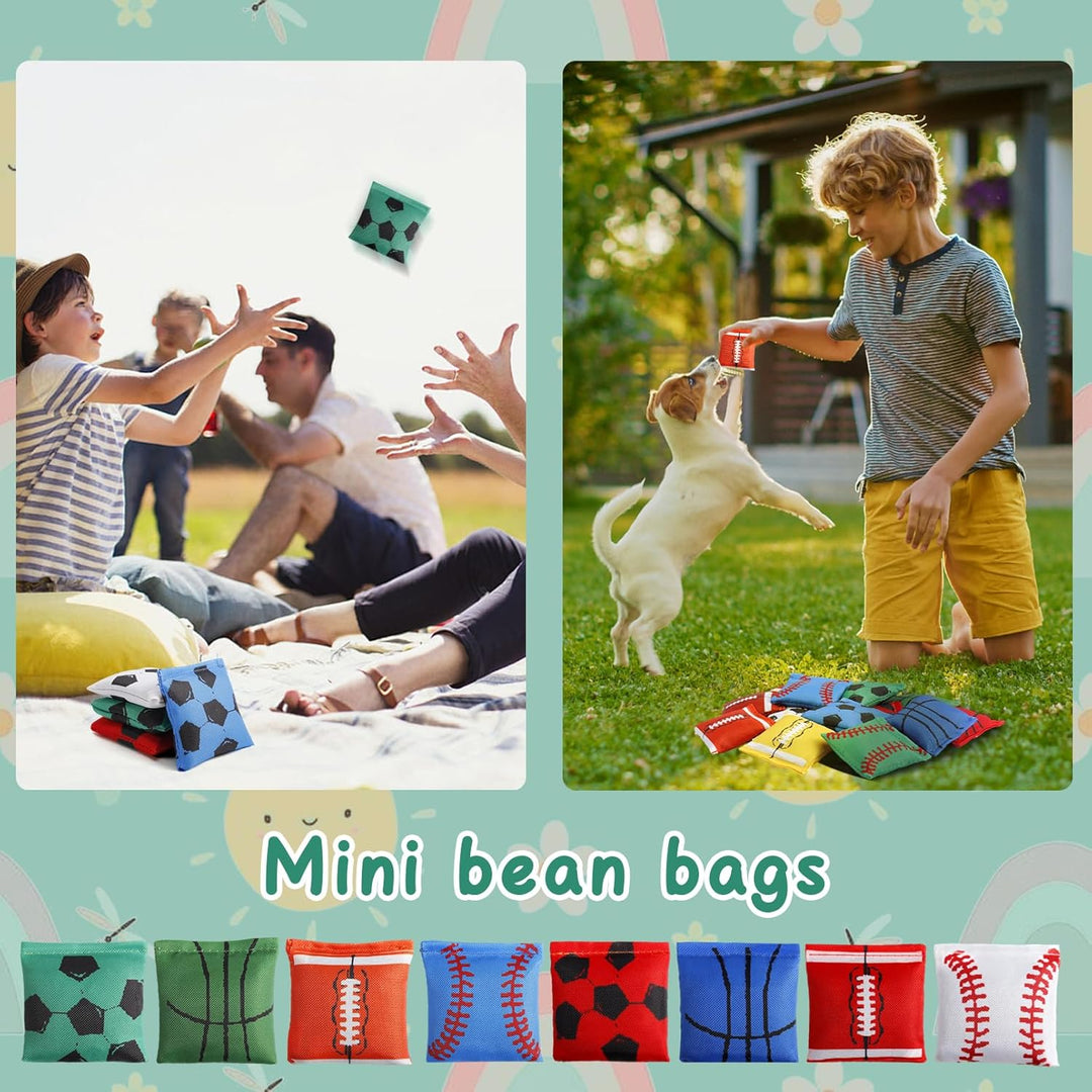32 Stück Cornhole Säckchen, 6 x 6 cm Bean Bags Wurfspiel, Nylon Sitzsäcke Werfen für Cornhole Spiel,