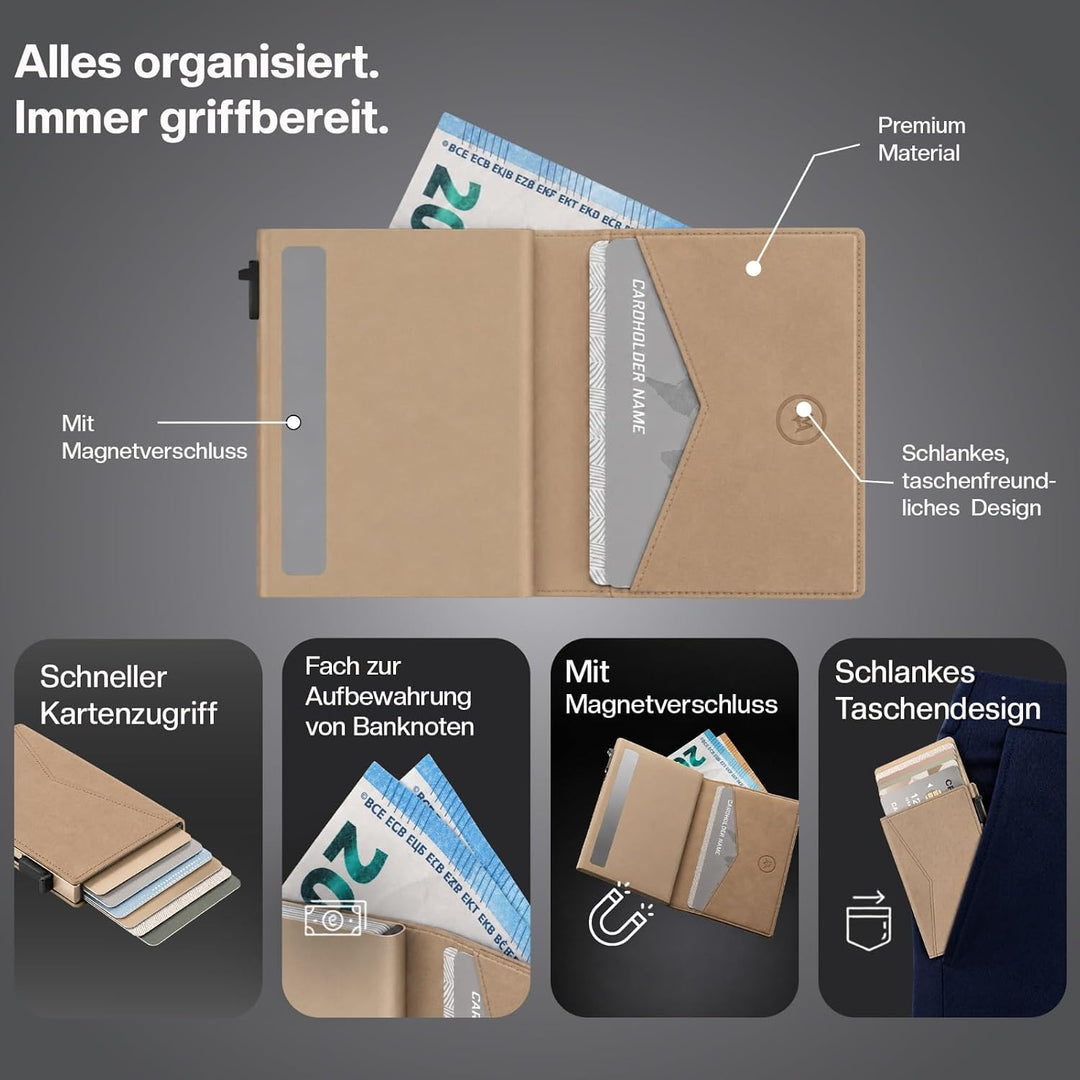 ProWallet Slim 6,7cm, 10,5cm, 1,4cm Beige, 6,7cm, 10,5cm, 1,4cm Beige