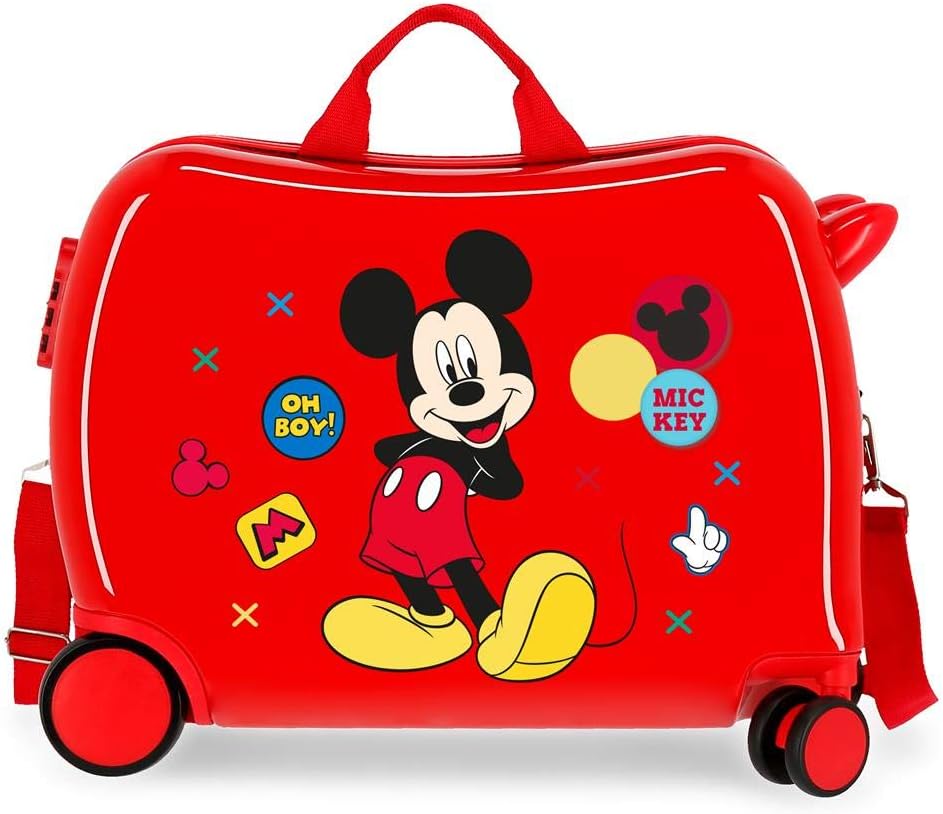 Disney Mickey Enjoy the Day Kinder-Koffer Rot 50x38x20 cms Hartschalen ABS Kombinationsschloss 34L 2