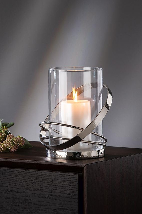 Yvette/Windlicht mit Glas, vernickelt, GEH.