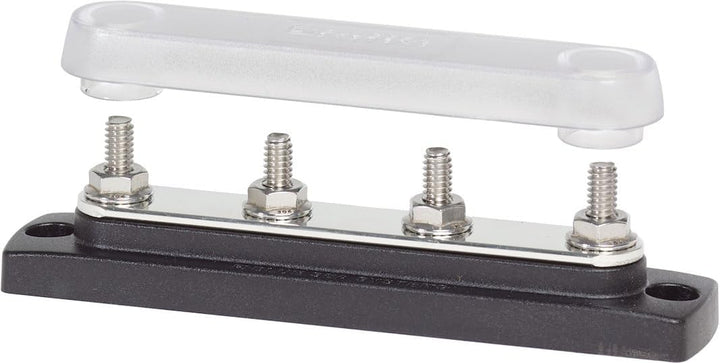 Blue Sea Systems Mini-Sammelschiene, 100 A, 1 Stück 150a, 4 Bolzen, mit Abdeckung, 150a, 4 Bolzen, m