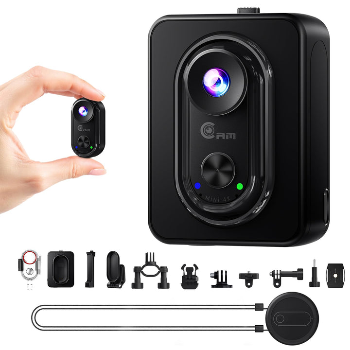 4K Mini Action Cam - 20MP Mini-Körperkamera, Magnetische Bodycam Action-Kamera im Daumengrossen Form