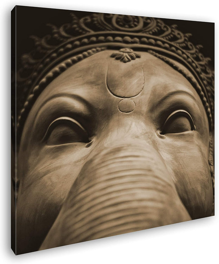 deyoli indische Elefanten Gottheit Format: 70x70 Effekt: Sepia als Leinwandbild, Motiv fertig gerahm